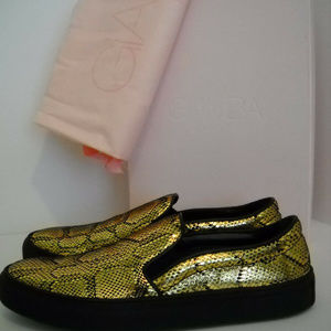 Giambattista Valli "GIAMBA" Gold Snakeskin Trainer